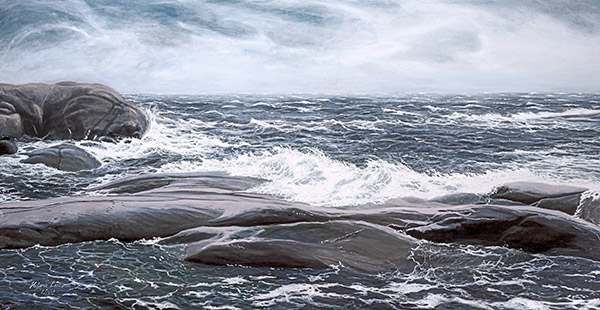 Bengtskärin rantapärskeet, 2008, öljy 70 x 150 cm